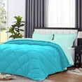 thumbnail image 2 of DNG Creations 3 Piece Reversible Diamond Pattern Comforter ( Aqua-Blue/Turquoise Blue Colour ) 550 GSM All - Season 100% Egyptian Cotton, 800 TC - Oversized King - Size, 2 of 7