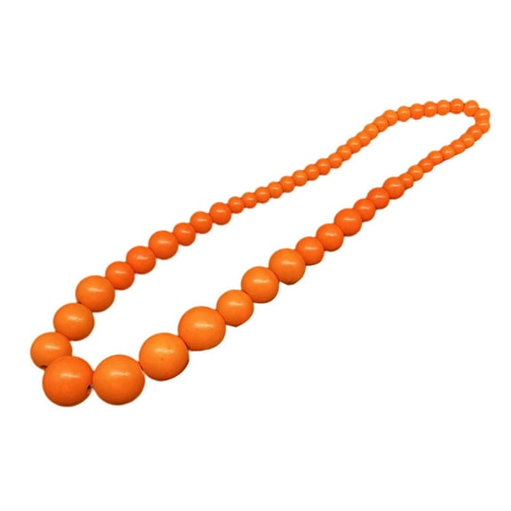 Bohemian Wood Beads Necklace for Graduation Engagement Wedding Daily wearing orange