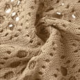 thumbnail image 6 of YUGYXL Womens Plus Size Crochet Cover Up Top 3/4 Batwing Sleeve V Neck Sweater Shirts Mesh Boho Beach Vacation Blouse Beige Tops XXXXL, 6 of 7
