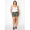 thumbnail image 2 of Color Swatch Women's PLUS SIZE SHORTS Twill Cotton Stretch Short Belt, 2 of 5