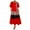 #1 Orange, variant on Maxi Dresses, A-Line Long Sleeve Maxi Crew Neck, Women Retro Dress Patchwork Women's Plus, Brown Size XL