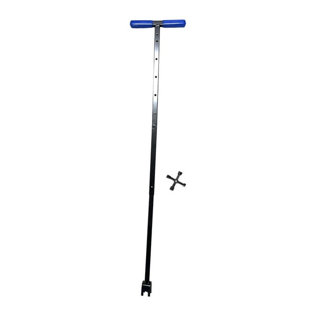 Llave para medidor de agua de 4 vías, llave de uso general, mango en T para jardín, para desagüe subterráneo Azul telescópico