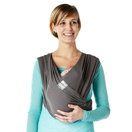 Baby K'tan Breeze Baby Wrap Carrier, Infant and Child Sling - Simple PreWrapped Holder for Babywearing-No Tying or Rings-Carry Newborn up to 35 lbs, Charcoal, X-Small (W Dress 2-4 / M Jacket up to