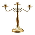 thumbnail image 1 of Candelabro de múltiples brazos, candelabro, decoración del hogar, centro de mesa para fiestas, comedor Oro con 3 brazos, 1 of 9