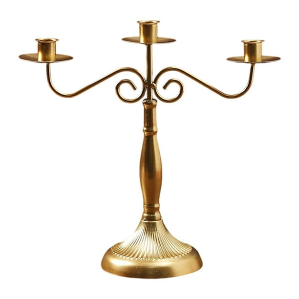 Candelabro de varios brazos, candelabro cónico, adorno para cocina club Oro con 3 brazos