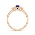 thumbnail image 2 of ANGARA Natural Solitaire Oval Tanzanite and Diamond Promise Ring in 14K Rose Gold for Women (Size-7x5mm) | December Birthstone, Birthday, Anniversary, Jewelry Gift for Women | Natural Tanzanite Ring, 2 of 9