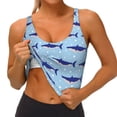 thumbnail image 3 of Fotbe Cute Shark Sujetador Deportivo Largo sin Aros para Mujer con Almohadillas y Soporte Medio, Transpirable y Absorbente, Camiseta Tipo Chaleco o Tank Top-XX-Large, 3 of 8