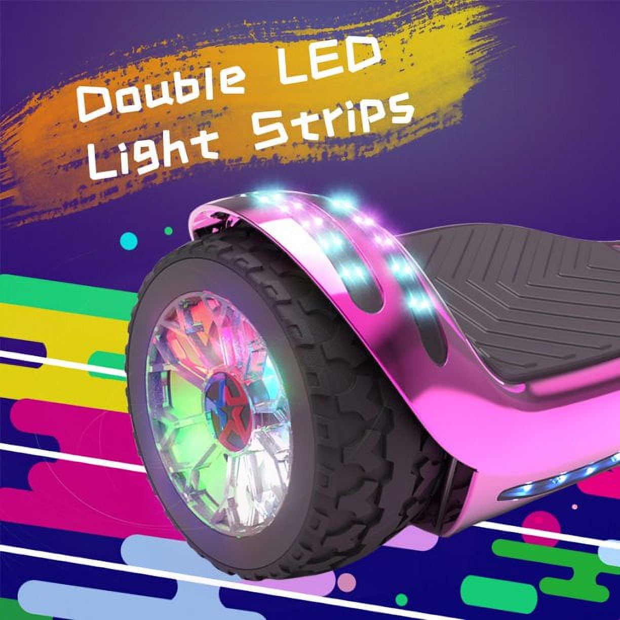Music Certified All Terrain Hoverboard with Bluetooth Speaker Dual LED Self Balancing Scooter Chrome Gold Walmart