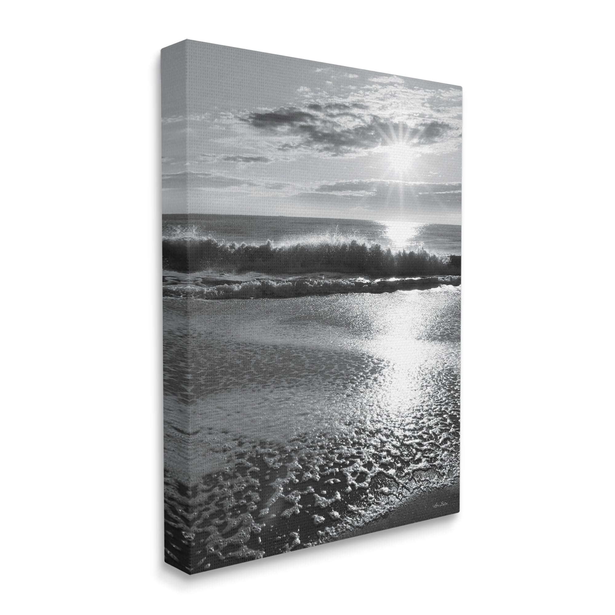 Stupell Shining Sun Beach Foam Reflection Landscape Photography Gallery Wrapped Canvas Print Wall Art