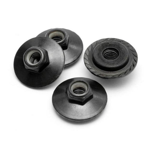 HPI Racing HPIZ680 M5 x 8 mm Flanged Lock Nut - Black, 4 Piece