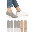thumbnail image 4 of HUGH UGOLI Women Bamboo No Show Socks | Non Slip Invisible Liner Socks | Soft, Thin & Seamless Low Cut Socks | White / Light Gray / Beige | Shoe Size 6-9 | 12 Pairs, 4 of 7