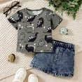 thumbnail image 5 of Jamsmile Toddler Boys Outfit Sets Summer Short Sleeve Dinosaur Print Tshirts With Denim Shorts Two Piece Daily Wear, 5 of 7
