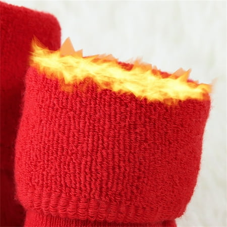 

kpoplk Toddler Winter Shoes Christmas Baby Socks Toddler Boys Girls Children Socks Soft Sole Non Slip Toddler Shoes Socks(Watermelon Red)