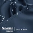 thumbnail image 4 of Cortinas opacas Deconovo con estampado geométrico de líneas, aislantes térmicos, con ojales, color azul marino/línea geométrica, 42 x 54 pulgadas, para sala de estar, 4 of 6