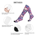 thumbnail image 5 of Lsque white Skull blue flower Pattern Sport Compression Socks for Men & Women 15-20 mmHg Knee High Nurse Pregnant Running Medical and Travel Athletic, 5 of 6