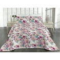 thumbnail image 2 of Ambesonne Floral Design Quilted Bedspread Set 3 Pcs, Spring Dreamy Flowers, Twin, Magenta Turquoise Blush, 2 of 4