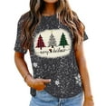 thumbnail image 4 of Tejiojio Women Clothes Plus Size Womens' Fashionable Christmas Deer Print Short Sleeved Round Neck Top/shirt Christmas Eve Gifts for her, 4 of 8