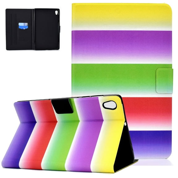 Allytech Slim Shell for Lenovo Tab M10 HD 2nd Gen (TB-X306X) / Smart Tab M10 HD 2nd Gen (TB-X306F) 10.1" 2020, Smart Cover Auto Sleep Wake Multi Angle Viewing Stand Lightweight Shockproof, Rainbow