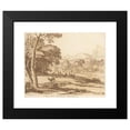 thumbnail image 2 of George Knapton 18x15 Black Modern Framed Museum Art Print Titled - Landscape with Deer (1740), 2 of 5