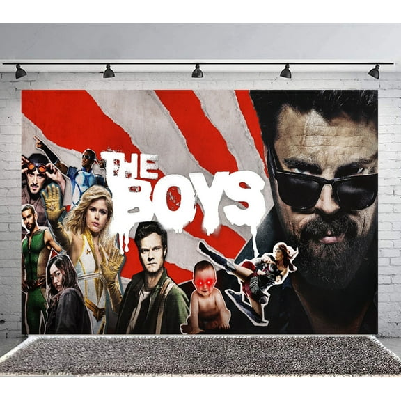 The Boys Backdrop Banner Party Supplies Poster Movie Theme Background for Photography Birthday Decorations