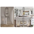 thumbnail image 5 of 12 Light Chandelier,Black Lantern Light Fixtures with Farmhouse Metal Cage Adjustable Height Rustic Geometric Hanging Light E12 Base for Kitchen Island,Entryway,Indoor, 5 of 9