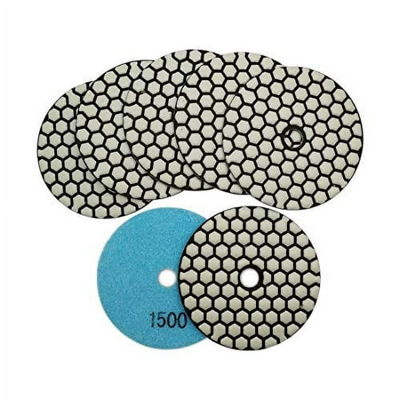 SHDIATOOL 7 Pcs Tampons de Polissage à Sec 4 Pouces 1500 pour Granit Marbre Pierre Comptoirs pour Machine de Polissage