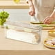 thumbnail image 5 of Caja de almacenamiento para refrigerador | Recipiente hermético de grado alimenticio con tapa para pasta, fideos, hierbas, cilantro, jengibre y ajo | Organizador de cocina hermético para alime, 5 of 5