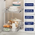 thumbnail image 5 of TinyHomie 10.5 in W x 21.5 in D 2 Tier Pull Out Cabinet Organizer, Sliding Storage Shelves for Kitchen Bathroom, 5 of 10