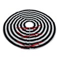 thumbnail image 3 of 1PC Black White Stripe Xmas Tree Skirt Short Plush Decorative Xmas Tree Mat, 3 of 4