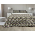 thumbnail image 1 of Flower Comforter & Sham Bedding Set, Grunge and Daisy Blossoms Garden Pattern Graffiti Style Vibrant Colored, 3 pcs Duvet Set Microfiber Filling Quilt, 5 Sizes, Multicolor, by Ambesonne, 1 of 4