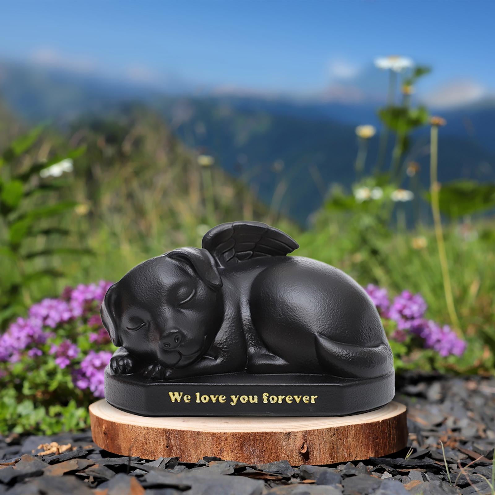 Pet Urns Cremation Memorial Urn Funeral Small Animal Pet Supplies Casket Sleeping in Angel Wing Statue Memory for Living Room for Dog