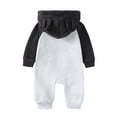 thumbnail image 4 of Ruyang Baby Boys Cute Hooded Bodysuit Long Sleeve Zipper First Birthday Outfit Fall Winter Cotton Warm Footless Jumpsuit, 4 of 9