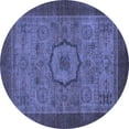 thumbnail image 1 of Ahgly Company Machine Washable Indoor Round Abstract Blue Modern Area Rugs, 4' Round, 1 of 4