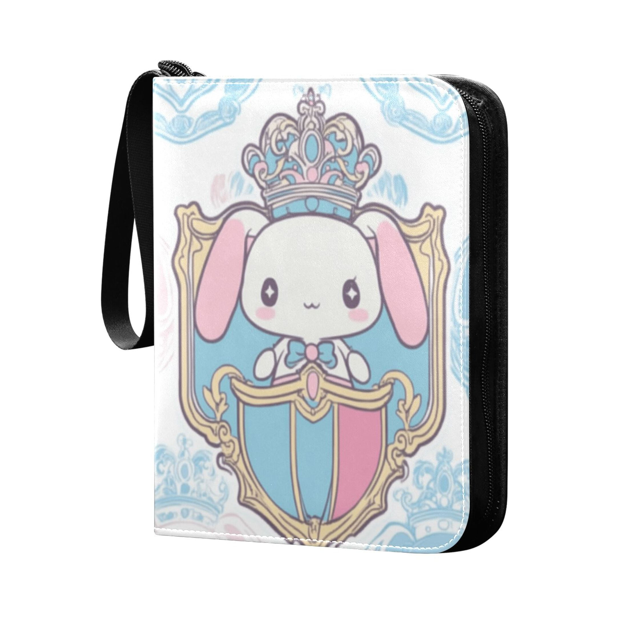 Trading Card Binder Album 400 Pockets 50 Removable 4-Pocket Pages Waterproof Cinnamoroll with Crown and Shield