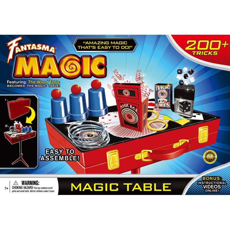 Fantasma Real Children's Wizard Magic Wooden Table & Case - 200+