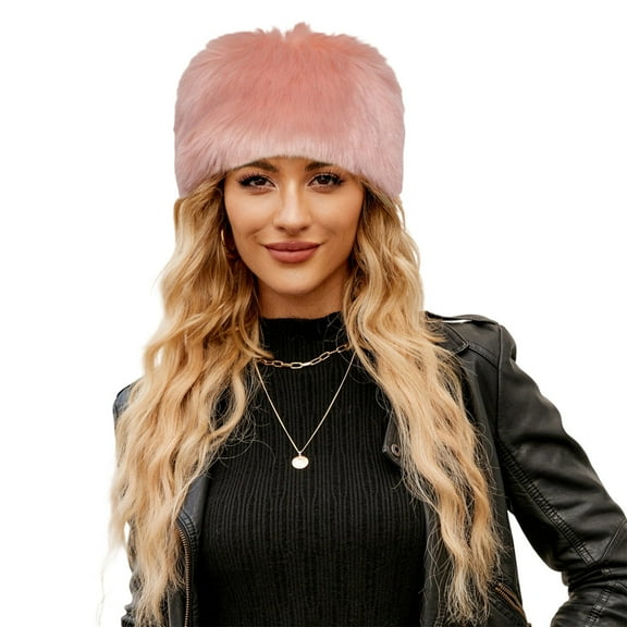 Fgnfyis Beret Hat Elegant Winter Warm Knitted Cap Soft Stretchy Slouchy Fashion Headwear for Women Pink