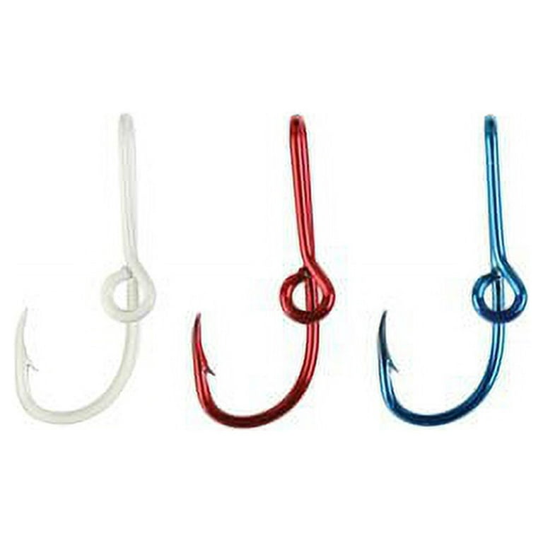 Eagle Claw Hat Fishing Hook Assortment, Red, White, and Blue
