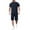 Black, variant on JIKNTTR Men's T Shirt And Shorts Set Solid Color Zipper Pocket Round Neck Short Sleeved T Shirt Shorts Casual Business Sportswear Set Trendy Versatile Outfits