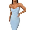 thumbnail image 3 of TRKIYQC, vestido largo de fiesta de noche para mujer, vestido ajustado sin mangas de corte bajo de Color sólido con tirantes finos, vestido ceñido al cuerpo sin espalda TRKIYQC  moda, 3 of 5