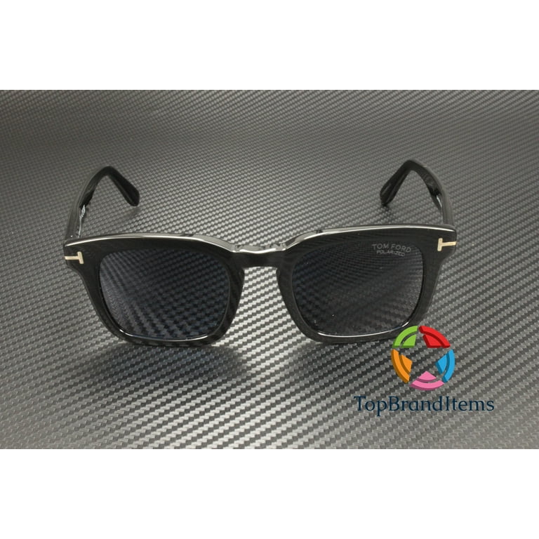 Tom Ford Dax FT0751 01V Shiny Black Blue 50 mm Men's