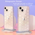 thumbnail image 3 of Case Compatible iPhone 14 Case, Clear Glitter Cute Laser Holographic Love Heart Pattern for Women Girls, Anti-Yellow Hard PC Protective Phone Cover for iPhone 14 6.1-inch 2022, Rainbow Heart, 3 of 14