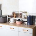 thumbnail image 3 of Kitchen Rack, Spice Rack, Made of Iron and Wooden Handle, Suitable for Home and Kitchen Storage, White (35 x 21 x 20), 3 of 5