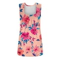 thumbnail image 6 of Tank Tops for Women Sleeveless Square Collar Pleats Floral Pinted Loose T-shirt &Pink XXL, 6 of 6