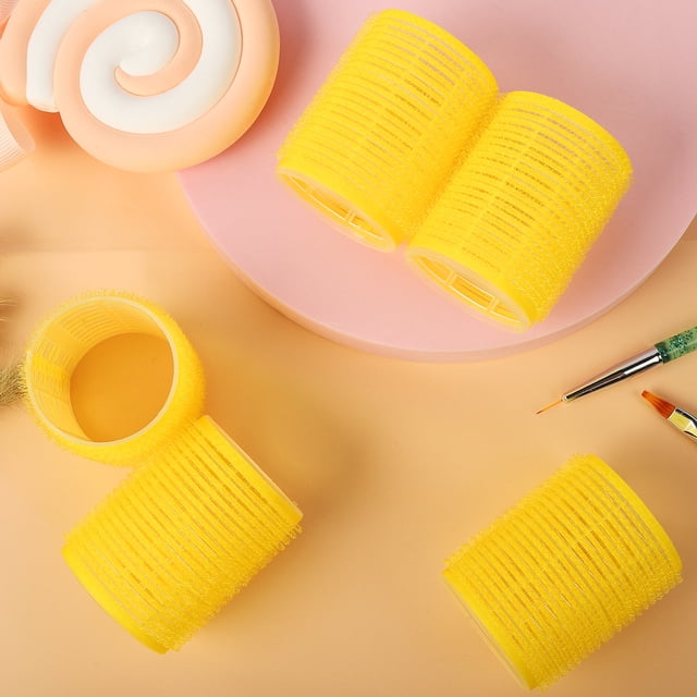Graflsoa 10-Pack 44mm Yellow Hair Curlers Set for All Hair Types, Easy-to-Use & Hair-Friendly Styling Tools (Model 2#)