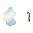 thumbnail image 1 of Espejo acrílico ondulado para maquillaje, decoración moderna para baño, pared, escultura africana, adorno de mesa, estatua vintage de mujer tribal, fi, 1 of 8