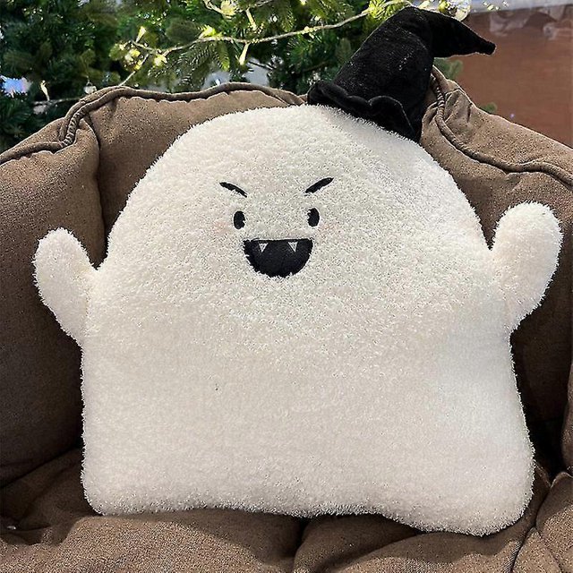 Divertido fantasma de peluche, almohada de juguete kawaii, muñeco de demonio, lindo dibujo animado de diablo, relleno de mano, cálido regalo de decoración de Navidad y Halloween para niños