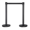Easyfashion Crowd Control Stanchion with Retractable Belt,Black
