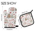thumbnail image 2 of Yayeee Oven Mitts and Pot Holder Set of 4 Heat Resistant Kitchen Gloves Baking Hot Pad, Nordic Christmas House, 2 of 5