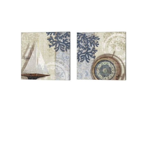 Great Art Now Sailing Adventure by Tandi Venter 2 Piece Canvas Art Set Each 14W x 14H