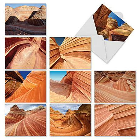 'M1730BN CARVED IN STONE' 10 Assorted All Occasions Note Cards Feature Color Photographs of Dramatically Rock Formations with Envelopes by The Best Card (Best Stone For Carving)